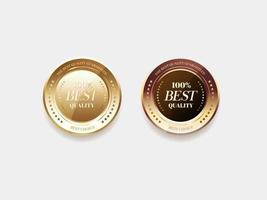 luxe gouden label en symbool vector