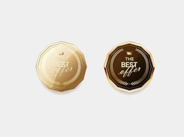 luxe gouden label en symbool vector