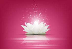 magische witte lotusbloem op roze background.vector