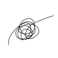 doodle chaos hand getrokken. zwarte hand getrokken lijn abstracte Krabbel vorm. vector doodle set ellipsen, klitten, lijnen, cirkels. grunge ronde Krabbel cirkel. draad schoothoek knoop geïsoleerd