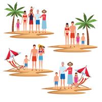 vakantie op het strand familie