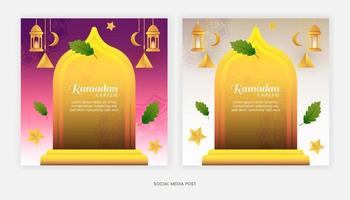 post ramadan-uitverkoop met luxe fullcolor islamitische religiestijl voor marketingsjabloon voor sociale media vector