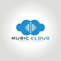 cloud muziek snel logo vector