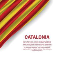 wapperende vlag van Catalonië op witte achtergrond. vector