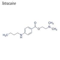 vector skelet formule van tetracaïne. drug chemische molecuul.