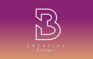 witte b brief logo monogram vector ontwerp. creatieve b letterpictogram met kleurrijke achtergrond met kleurovergang.