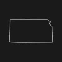 Kansas kaart op zwarte achtergrond vector