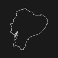 Ecuador kaart op zwarte achtergrond vector
