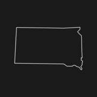 Zuid-Dakota kaart op zwarte achtergrond vector