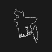 kaart van bangladesh op zwarte achtergrond vector