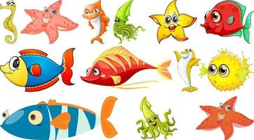 zeedieren cartoon collectie vector