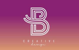 witte b brief logo monogram vector ontwerp. creatieve b letterpictogram met kleurrijke achtergrond met kleurovergang.