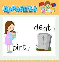 tegenovergestelde woorden voor geboorte en dood vector