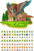 lettertypeontwerp voor archaropteryx vector