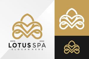luxe lotus yoga minimalistische logo ontwerp vector illustratie sjabloon