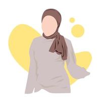 vlakke stijlillustratie van mooie moslimvrouw die hijab . draagt