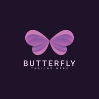 mooie vliegende vlinder schoonheid logo ontwerp vector