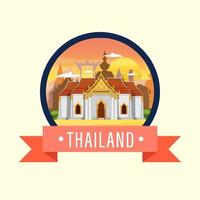 reis thailand attractie en landschap tempel icoon vector