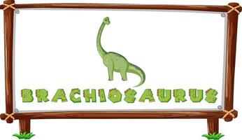 framesjabloon met dinosaurussen en tekst brachiosaurus-ontwerp erin vector