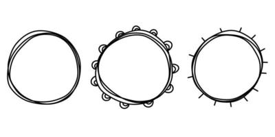 doodle frames instellen hand getrokken. ronde lijnen abstract voor een bruiloft, gelukkige verjaardag collectie. vector