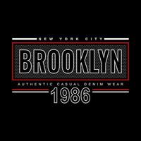 brooklyn denim streetwear t-shirt en kleding vector