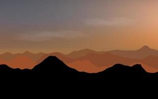 silhouetten van panoramisch uitzicht op de bergen landschap vector