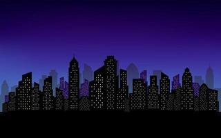 silhouet van de skyline van de stad weergave achtergrond vector