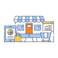 online winkel analytics plat afbeelding ontwerp, bewerkbare vector