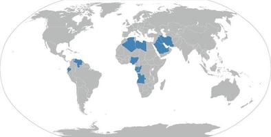 wereldkaart op witte achtergrond. wereldkaartsjabloon met continenten, Noord- en Zuid-Amerika, Europa en Azië, Afrika en Australië vector