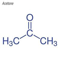 vector skelet formule van aceton. drug chemische molecuul.