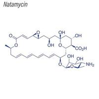 vector skeletformule van natamycine. drug chemische molecuul.