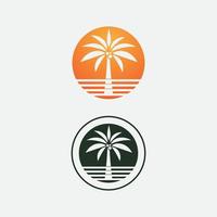 palmboom zomer logo sjabloon vector