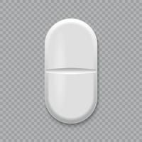 3D-realistische witte medische pil sjabloon voor uw ontwerp vector