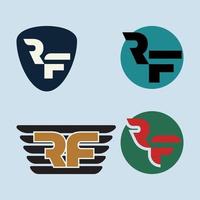 rf brieven ontwerpen logo's vector illustratie