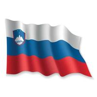 3D-zwaaiende vlag. vector illustratie