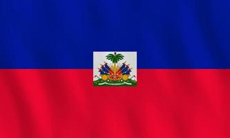 Haïti vlag met zwaaieffect, officiële proportie. vector