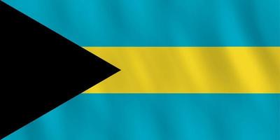 de vlag van de Bahama's met zwaaieffect, officiële proportie. vector