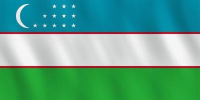 vlag van oezbekistan met zwaaieffect, officiële proportie. vector