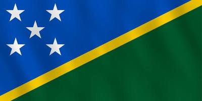 vlag van salomonseilanden met zwaaieffect, officiële proportie. vector