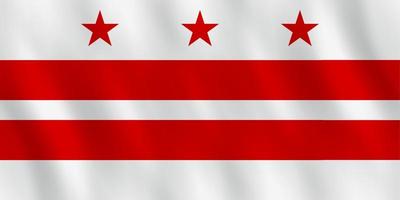 district van columbia vlag met zwaaiend effect, officiële proportie. vector