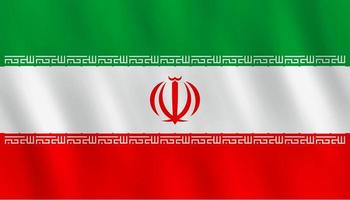 iran vlag met zwaaiend effect, officiële proportie. vector