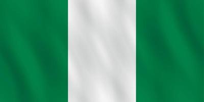 vlag van nigeria met zwaaiend effect, officiële proportie. vector