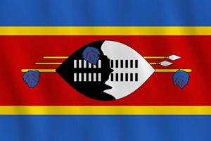 vlag van swaziland met golvend effect, officiële proportie. vector