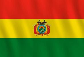 vlag van bolivia met golvend effect, officiële proportie. vector