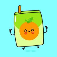 leuk grappig sinaasappelsapkarakter. vector hand getekend cartoon kawaii karakter illustratie pictogram. geïsoleerd op blauwe achtergrond. sinaasappelsap karakter concept
