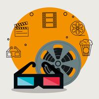 cinema-industrie set pictogrammen vector