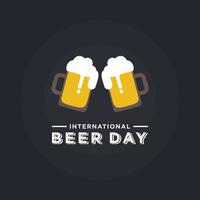 internationale bierdag ontwerp illustratie. bier, proost, feest premium vector