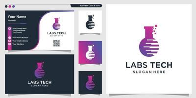 labs-logo met technologisch concept en visitekaartjeontwerp premium vector