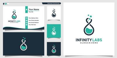 labs-logo met oneindige lijnstijl en ontwerpsjabloon voor visitekaartjes, premium vector