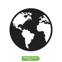 planeet kaart wereldbol pictogrammen. vector aarde symbolen, wereld globus pictogrammen, reiziger breed geografie symbool of eco ruimte verkennen icon set